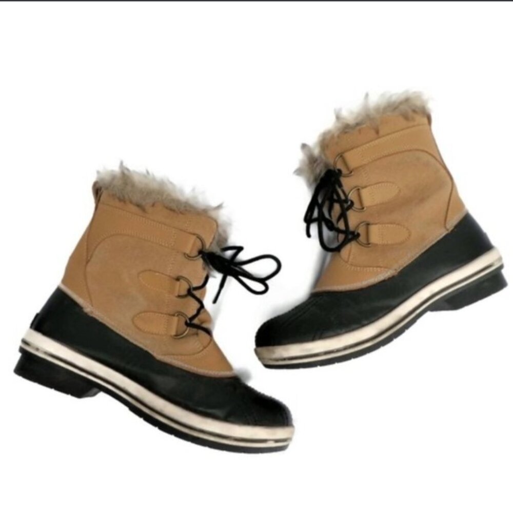 Rugged Outback Rubber Sole Suede Faux Fur Lined Boot